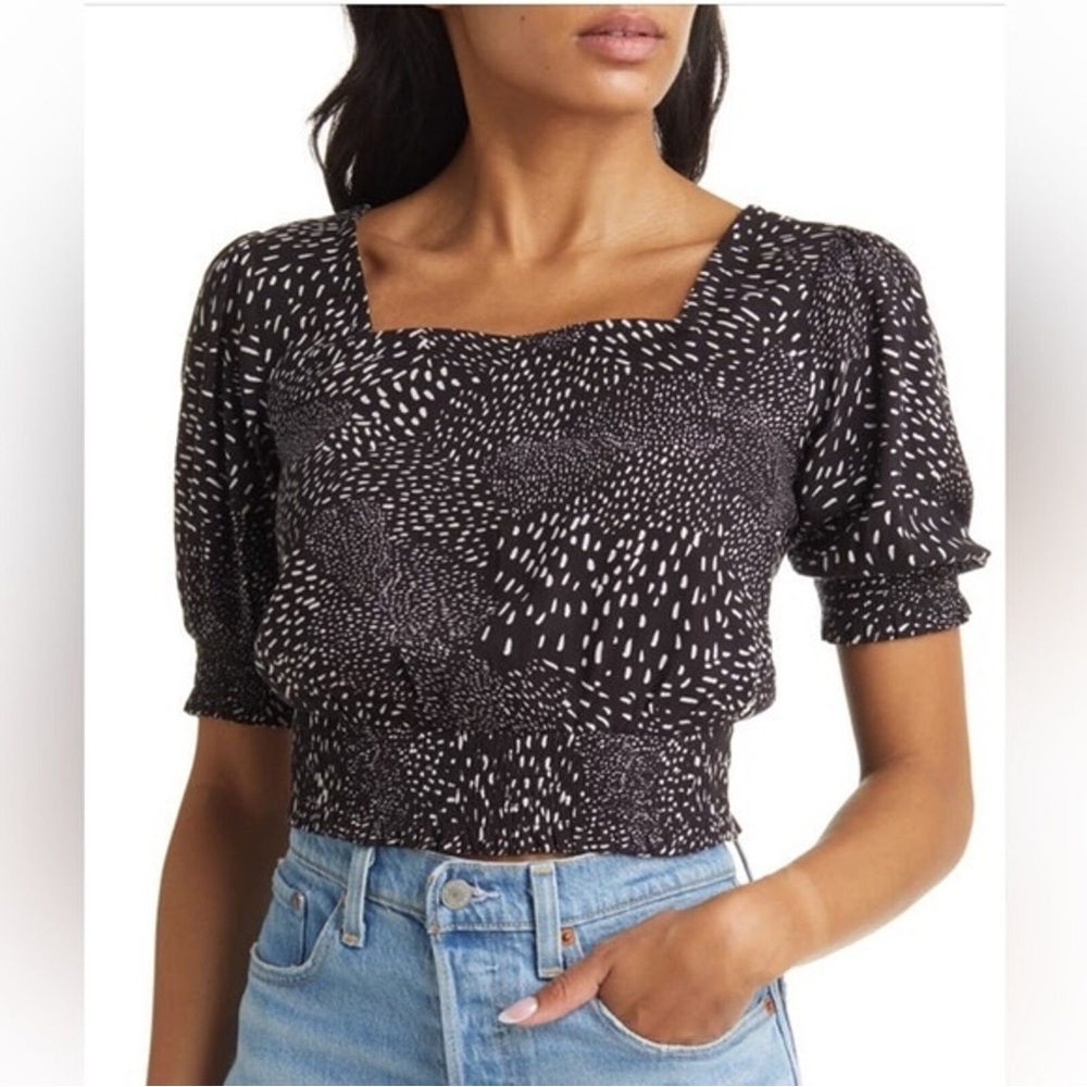 Roxy abundant swell smocked crop top BNWOT